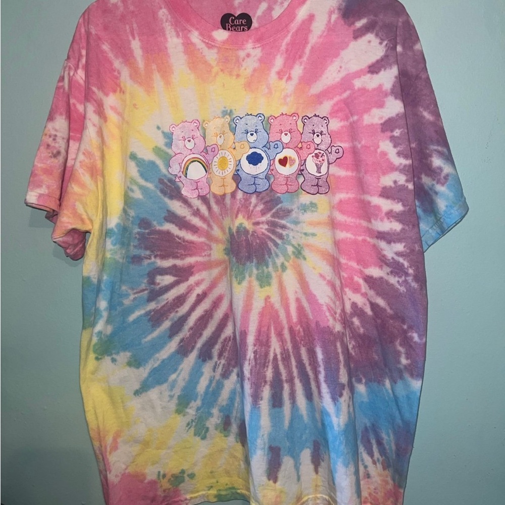 Care Bears Pride Rainbow Cute Pastel Tie-Dye Shirt Unisex NWOT